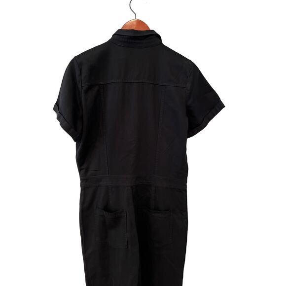 Young Fabulous & Broke YFB Black Twill Short Sleeve Utility Jumpsuit M - Picture 6 of 8